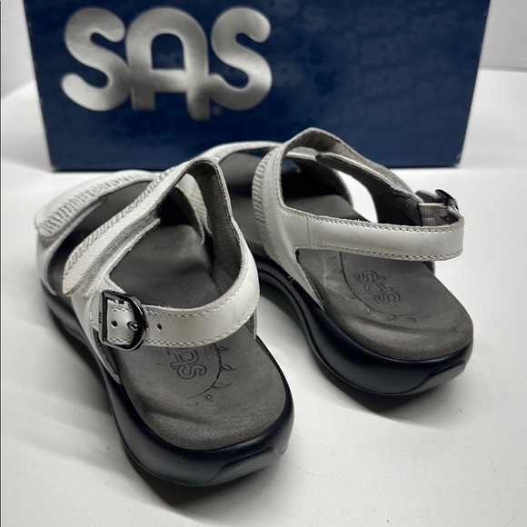 SAS Nudu Sandals Sling Back Comfort Open Toe Shoes White Women's Size 6 Wide - Picture 5 of 10